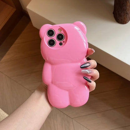INS Japan Cute 3D Cartoon Bear Soft Phone Case