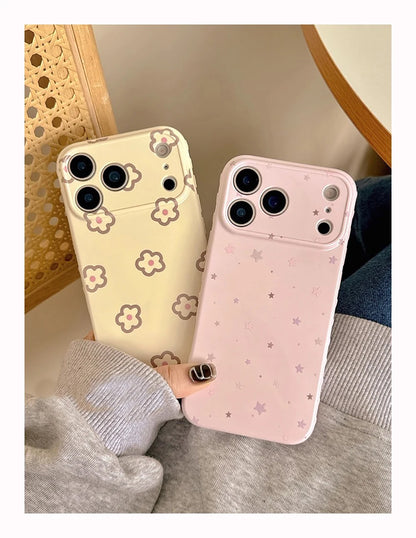INS Korean Lovely Flowers Cute Star Soft Pink Phone Case