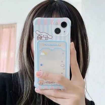 Kuromi Melody Card Holder Phone Case for iPhone