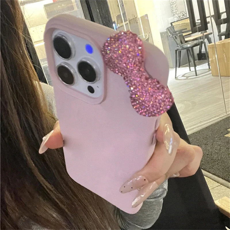 Cute 3D Diamond Bow Pink Phone Case