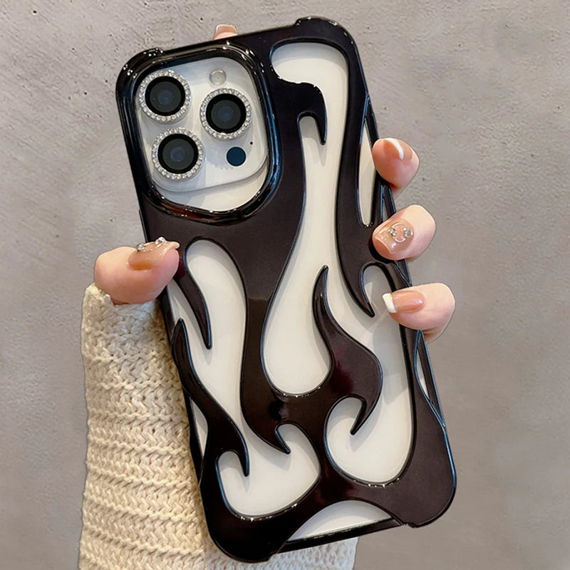 Ins Fashion Hollowed Flame Pattern Phone Case