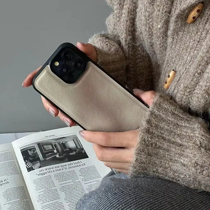 Retro Brown Gradient Leather Shockproof Protective Phone Case