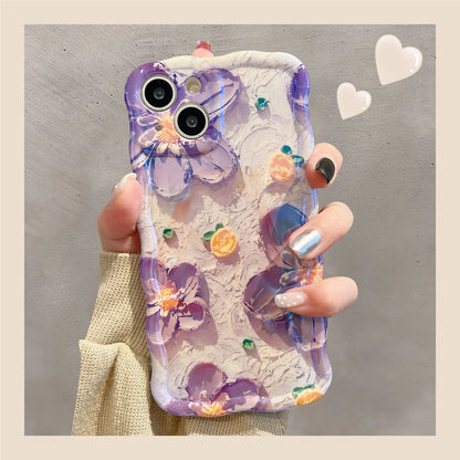 Laser Flowers Glitter Soft Silicone iPhone Case