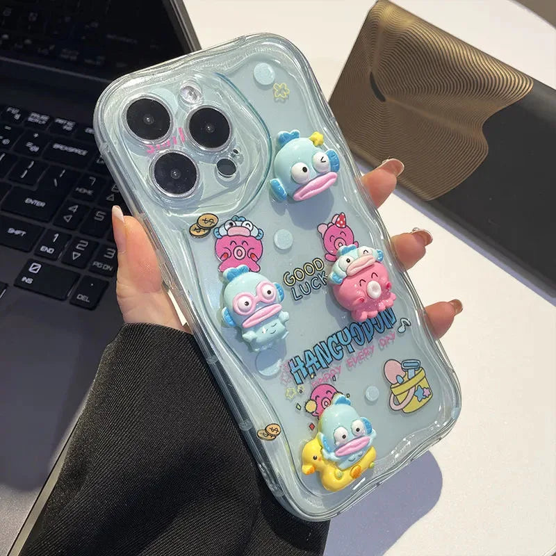 3D Funny Hangyodon Toy ACC Cartoon Wave Shell Soft Phone Case