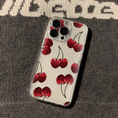 Red Cherry Phone Case Cute Girl Creative Cover Case Funda