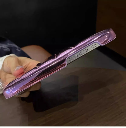 Luxury Glossy Laser Skin Down Jacket Aurora Phone Case