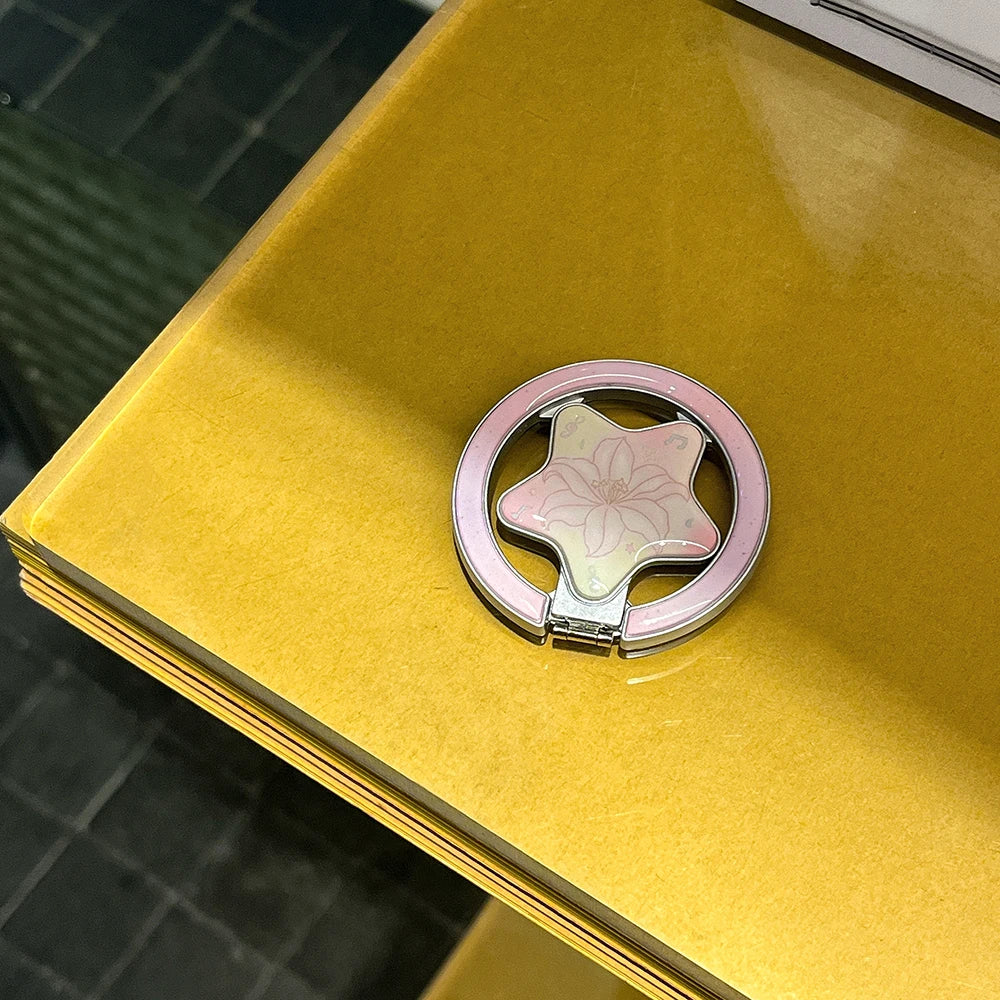 2 IN 1 Cute Flower Dot Magnetic Grip Tok Wireless Charge Phone Case