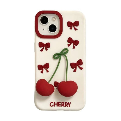 Ins 3D Cherry Soft Silicone Phone Case