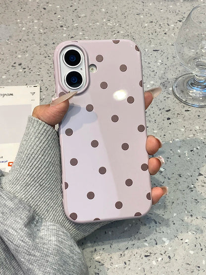Simple Fashion Purple Circular Dots Beige Polka Dots Phone Case