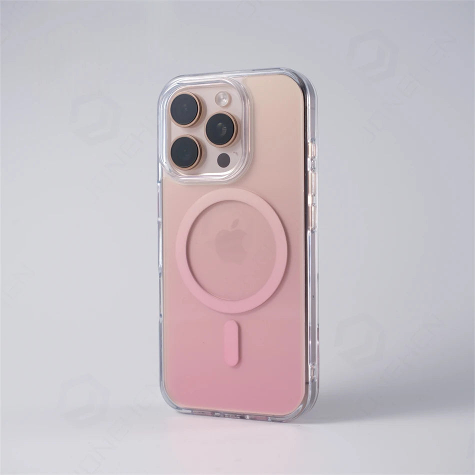 For Magsafe Gradient Clear Laser Aurora Phone Case