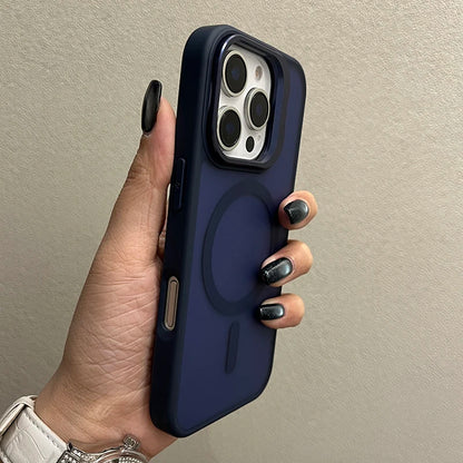 Luxury Metal Camera Stand Holder Matte Clear Phone Case