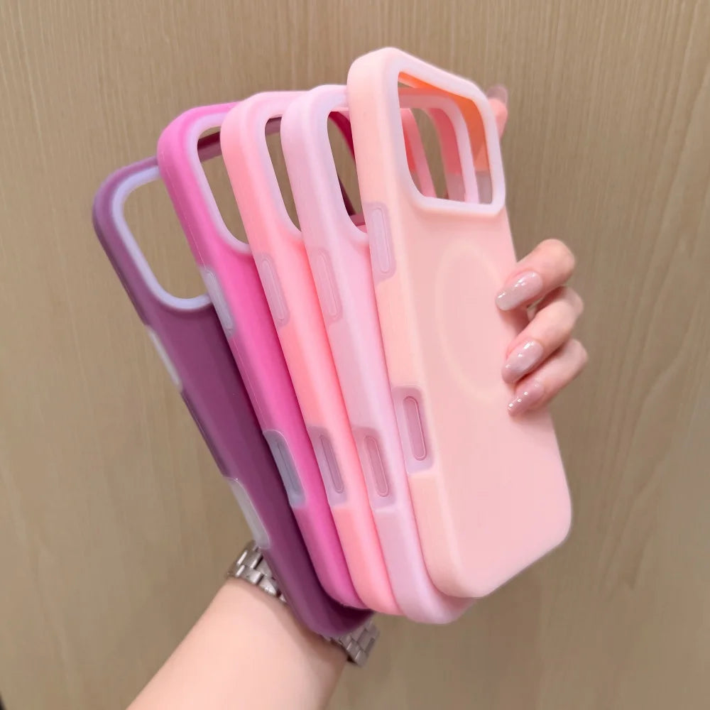 Candy Color Soft Jelly Liquid Silicone For Magsafe Magnetic Wireless Charge Phone Case