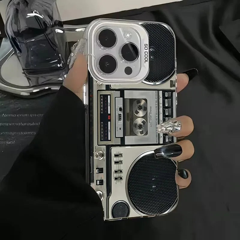 Retro Recording Device Printed Shockproof Matte Phone Case