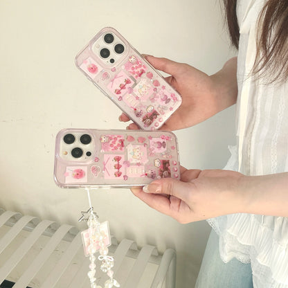 Lovely Cotton Candy Cat Cartoon Glitter Phone Case