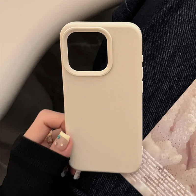 Dopamine-Inspired Silicone Solid Color Simple Fashion Phone Case
