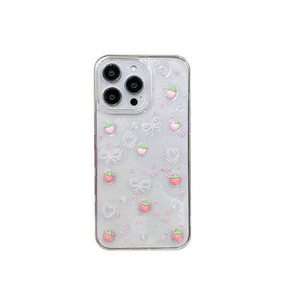 Strawberry Glitter Phone Case for iPhone