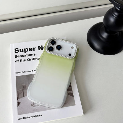 Simple Gradient Color Wave Edge Clear Phone Case