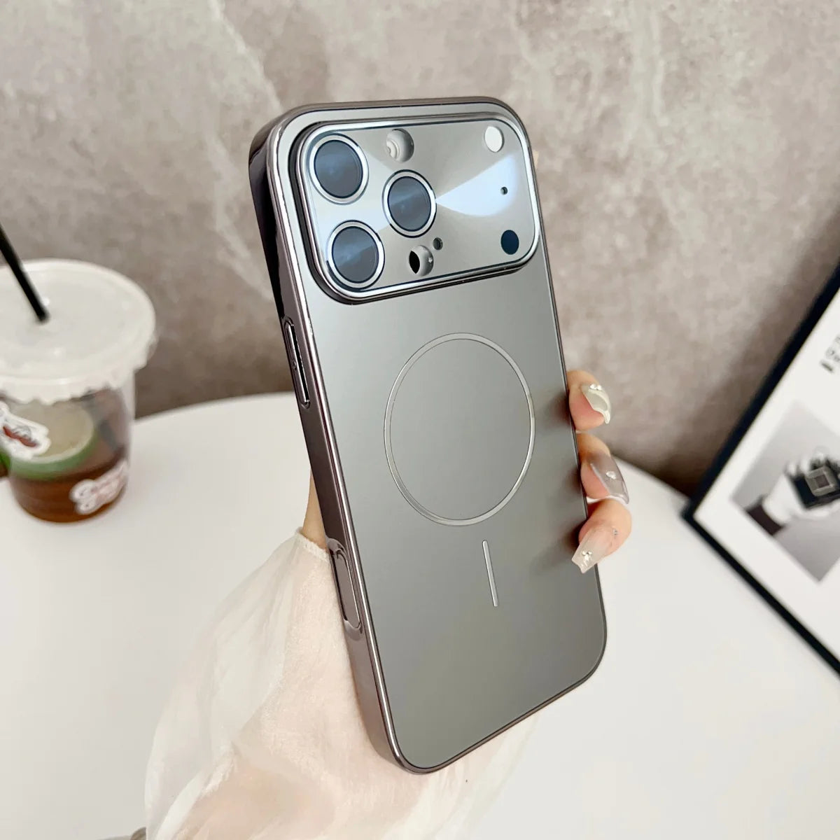 Original Frosted Glass Large Window For Magsafe Phone Case