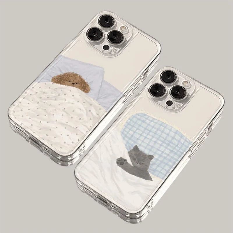 Cute Dog Cat Couple Case Phone
