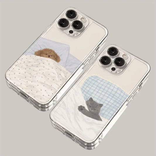 Cute Dog Cat Couple Case Phone