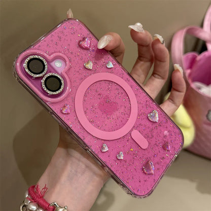 Glitter Love Heart Magsafe Case Phone
