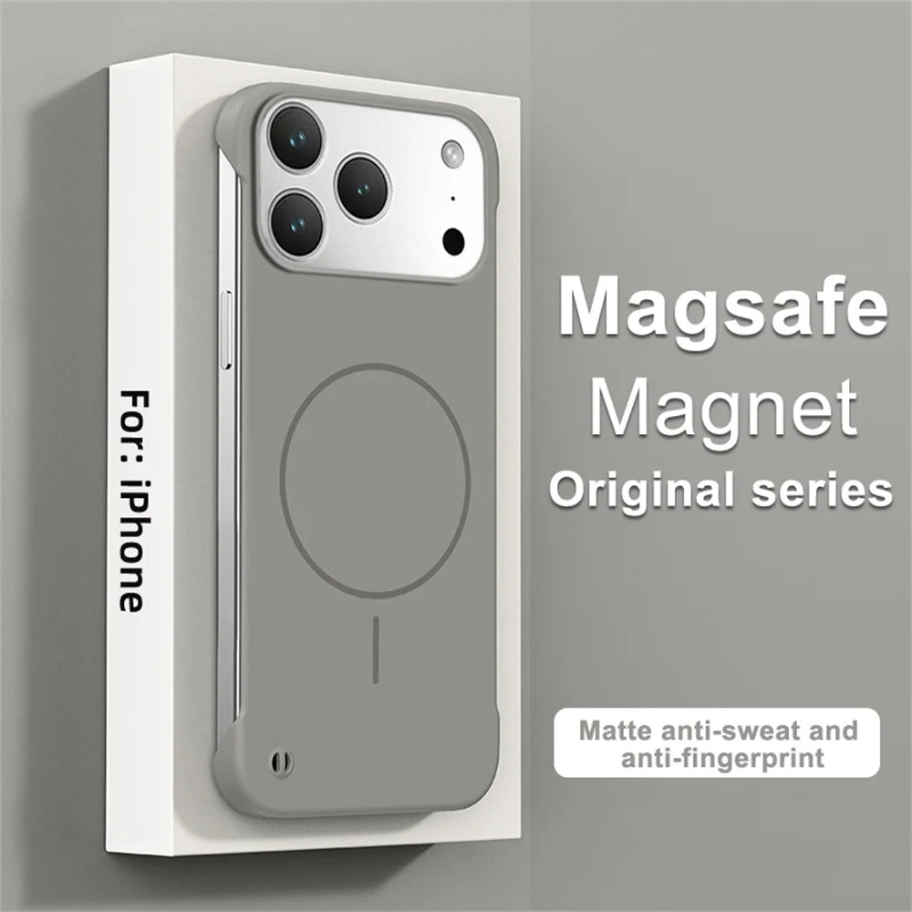 Ultra Thin Matte PC For Magsafe Frameless Magnetic Phone Case