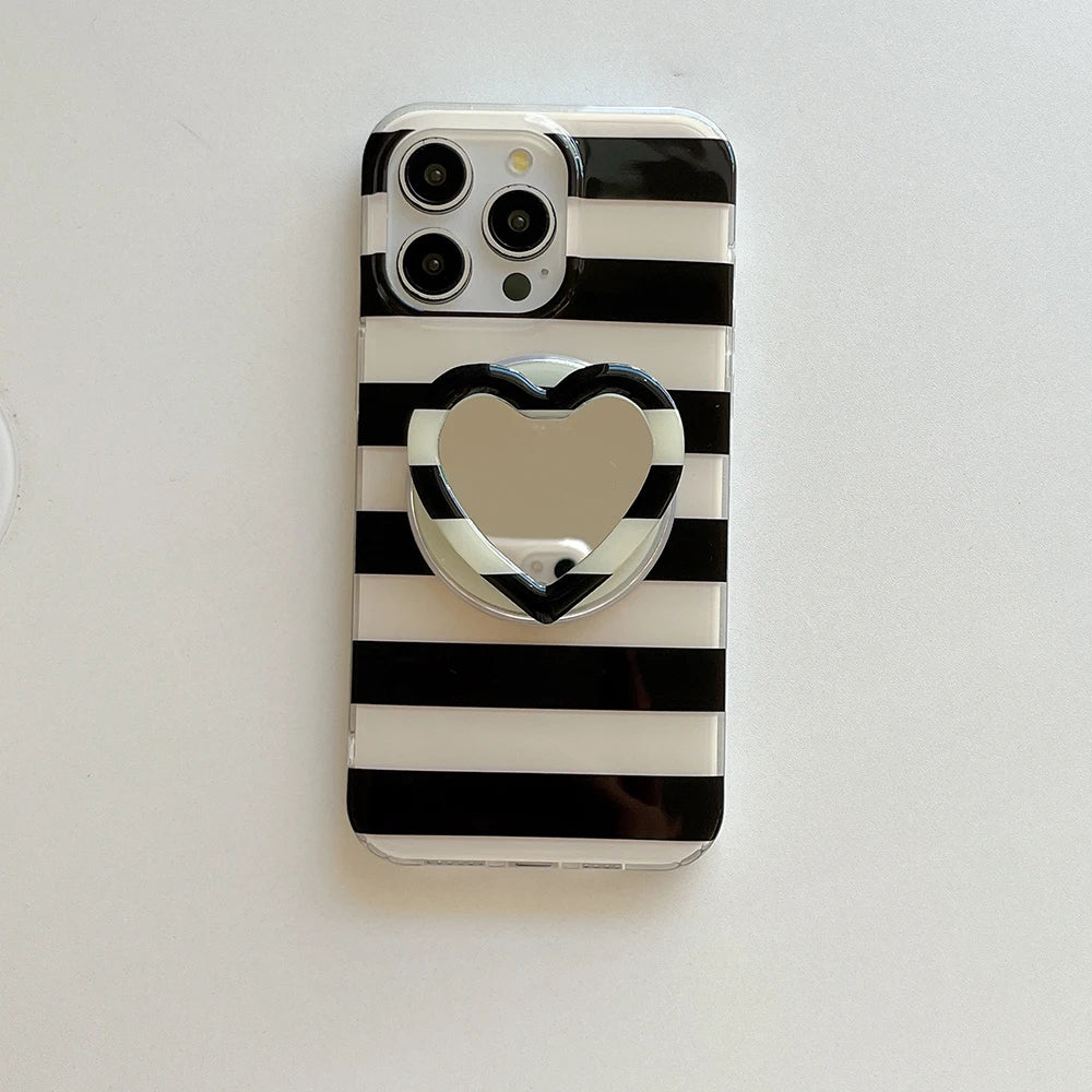 3D Cute Striped Black for MâCgsafe Magnetic Holder Phone Case