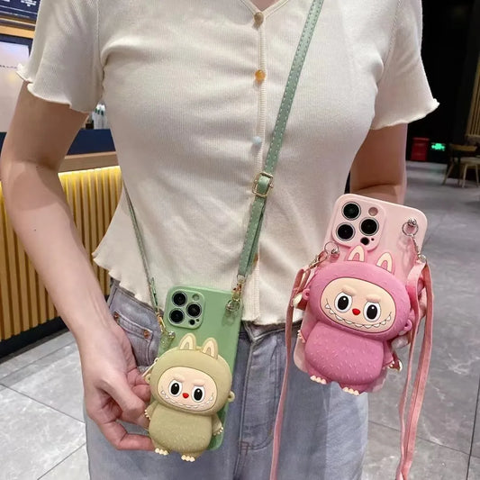 Cartoon Crossbody Wallet Phone Case