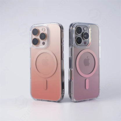 For Magsafe Gradient Clear Laser Aurora Phone Case