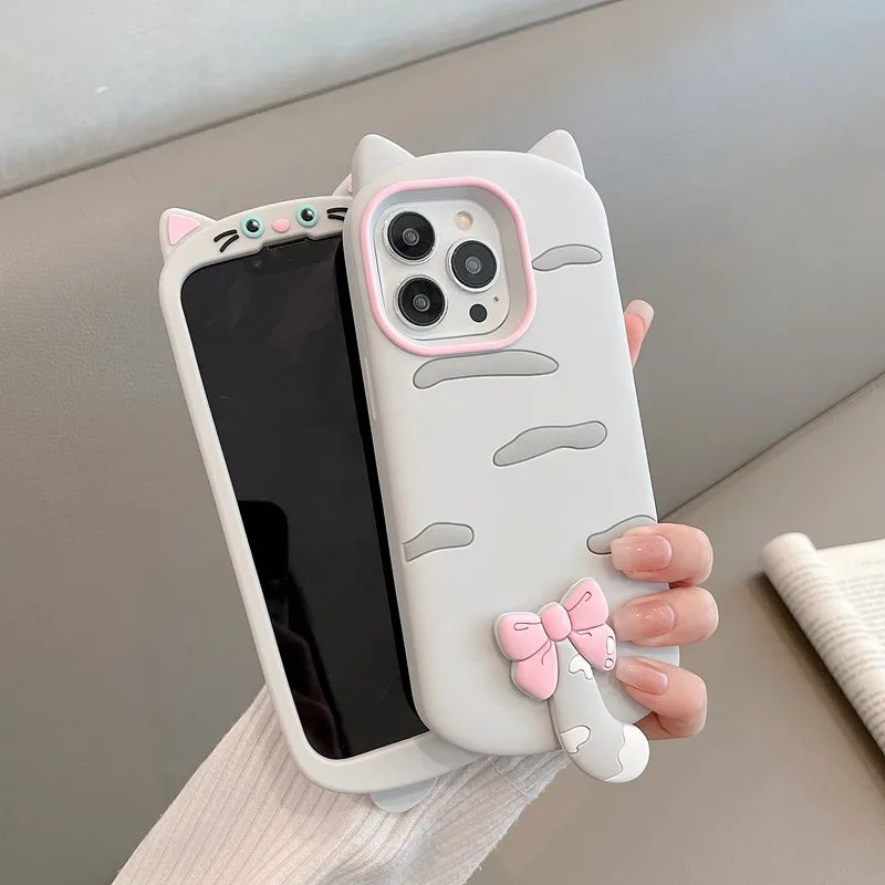 Fashion 3D Cat Soft Silicone Phone Case