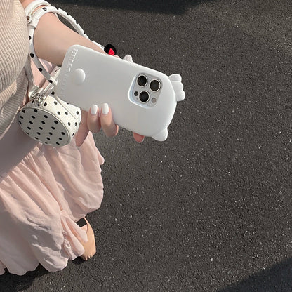 Kawaii 3D Cartoon Sleep Hello Kitty Back Shadow Phone Case