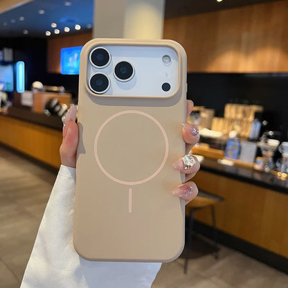 For Magsafe Magnetic Wireless Charging Luxury Solid Color Liquid Silicone Phone Case