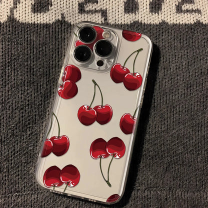 Red Cherry Phone Case Cute Girl Creative Cover Case Funda