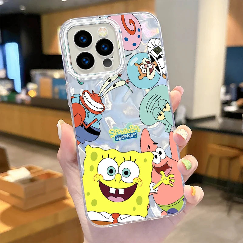 SpongeBob Laser Reflective Phone Case for iPhone