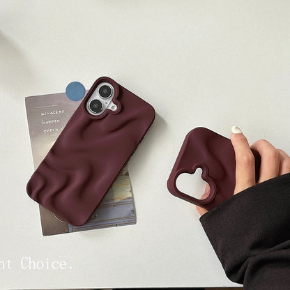 Stylish Wine Red Irregular Water Ripples 3D Phone Case