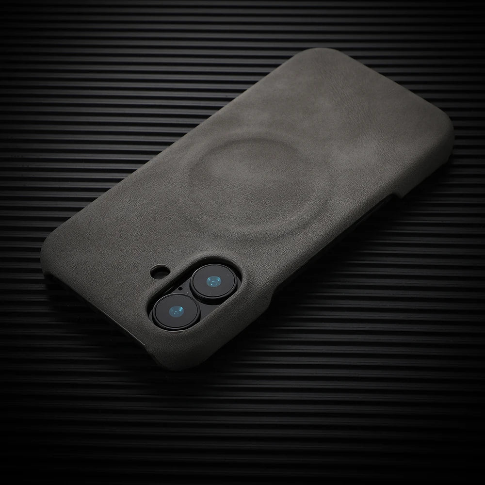 Luxury Sheepskin Leather Magnetic Phone Case