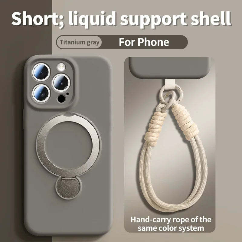 Liquid Silicone Bracket Magnetic Phone Case
