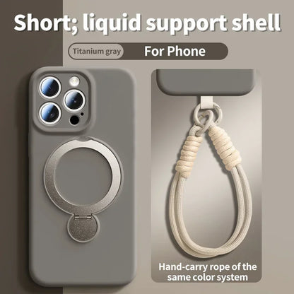 Liquid Silicone Bracket Magnetic Phone Case