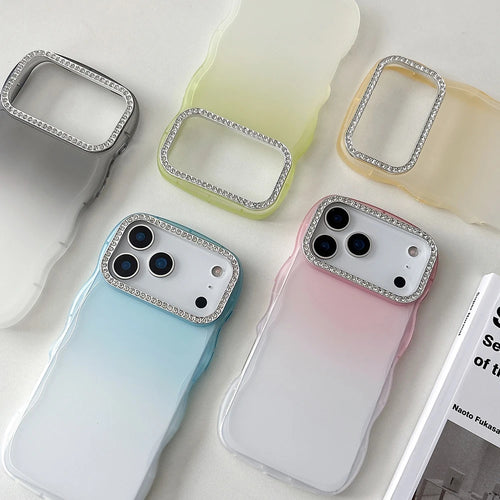 Simple Gradient Color Wave Edge Clear Phone Case