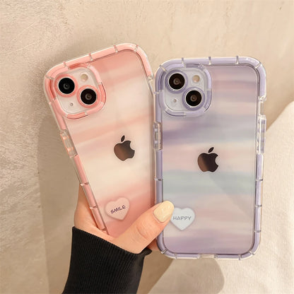Cute Love Heart Soft Shockproof Bumper Transparent Phone Case