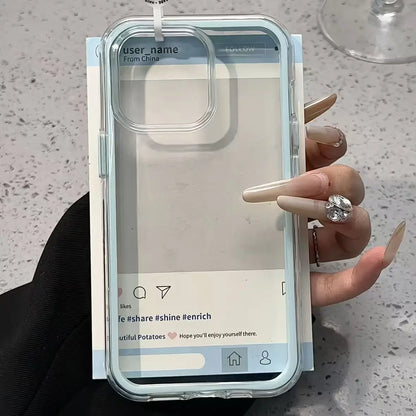 Luxury Candy Color Frame Clear Back Phone Case