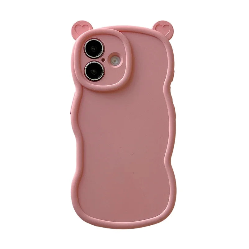 Fashion Cute Bear Ears Wave Side Phone Case