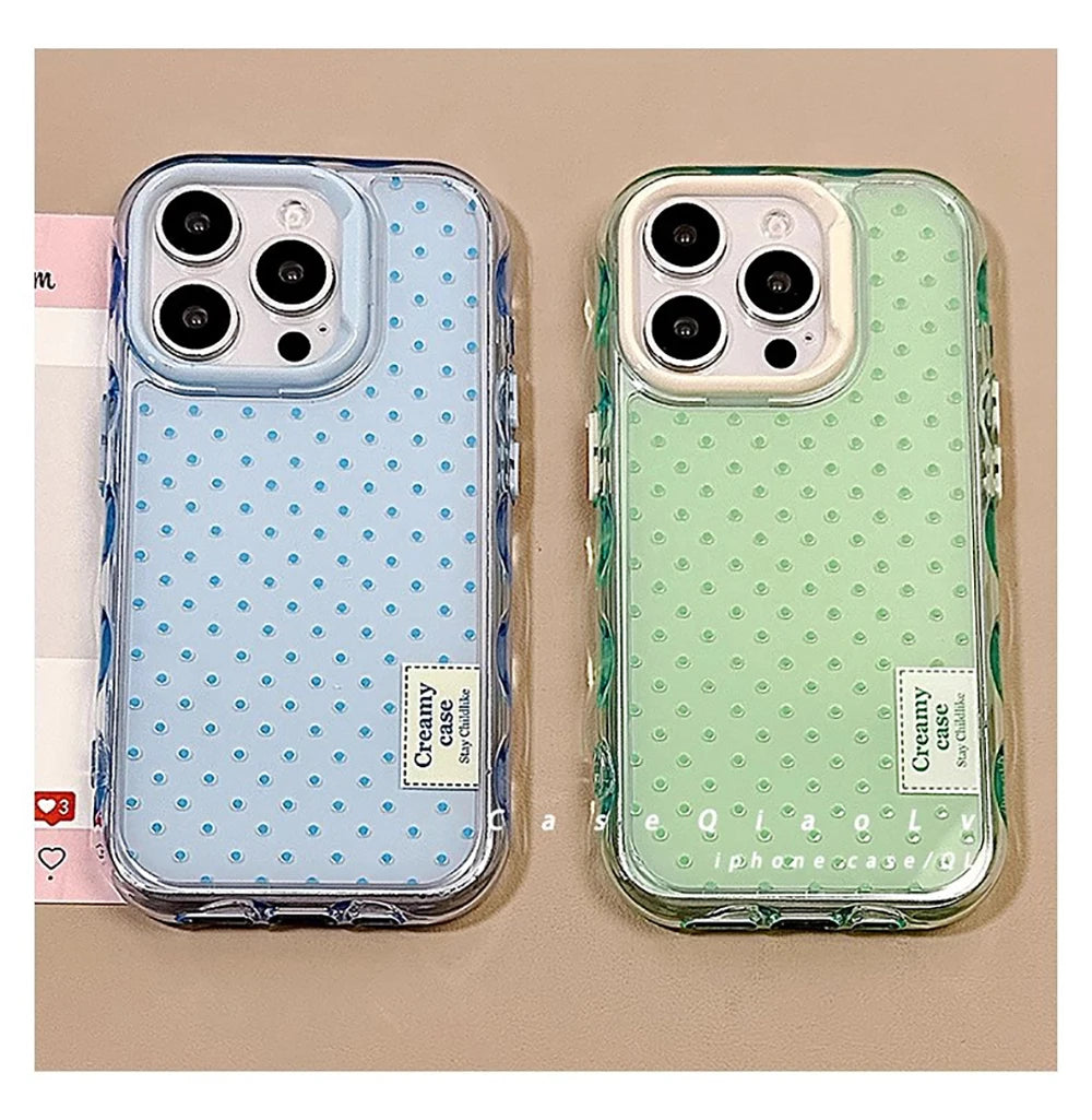 New Korean Cute Polka Dot Macron Color Phone Case