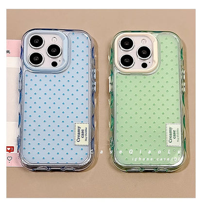 New Korean Cute Polka Dot Macron Color Phone Case