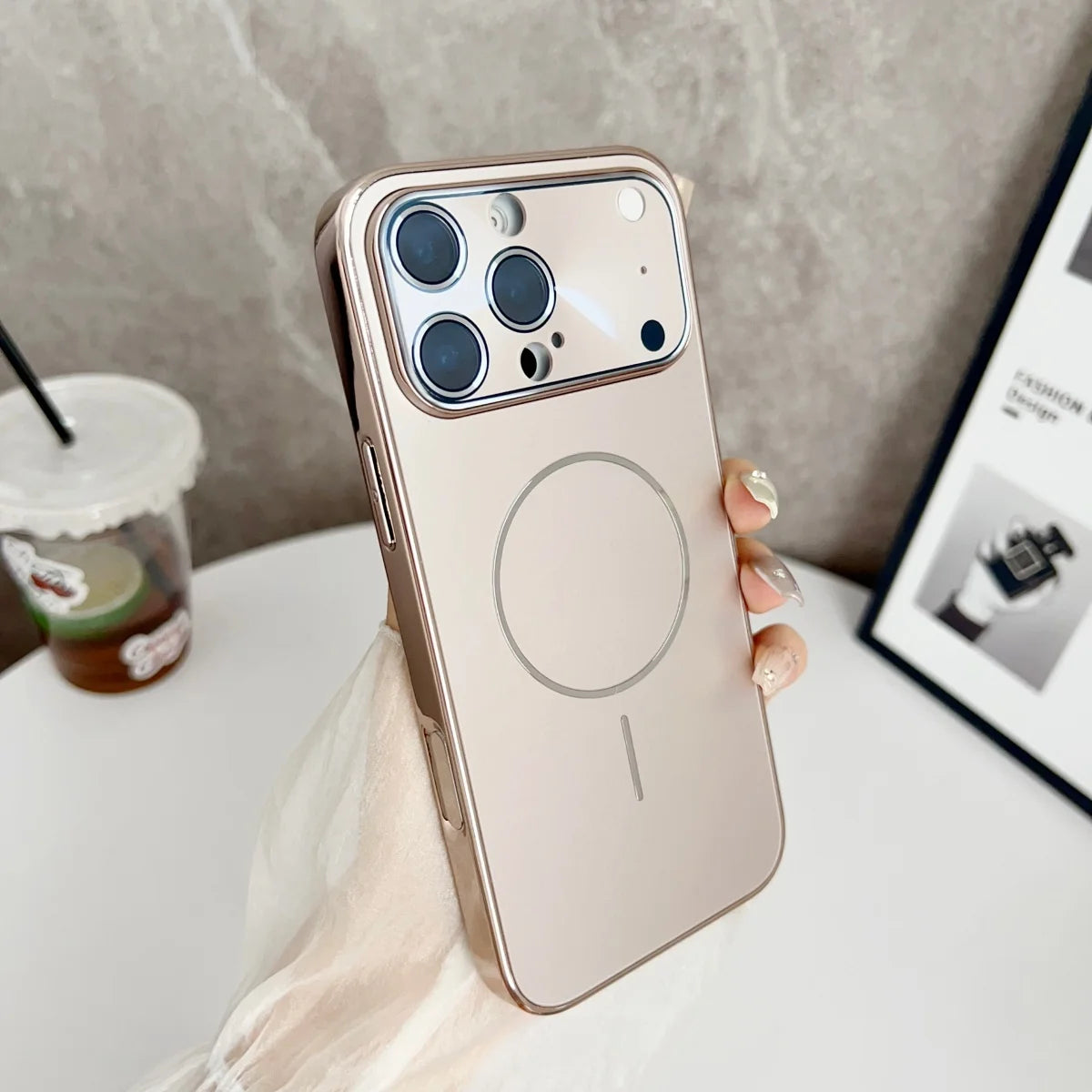 Original Frosted Glass Large Window For Magsafe Phone Case