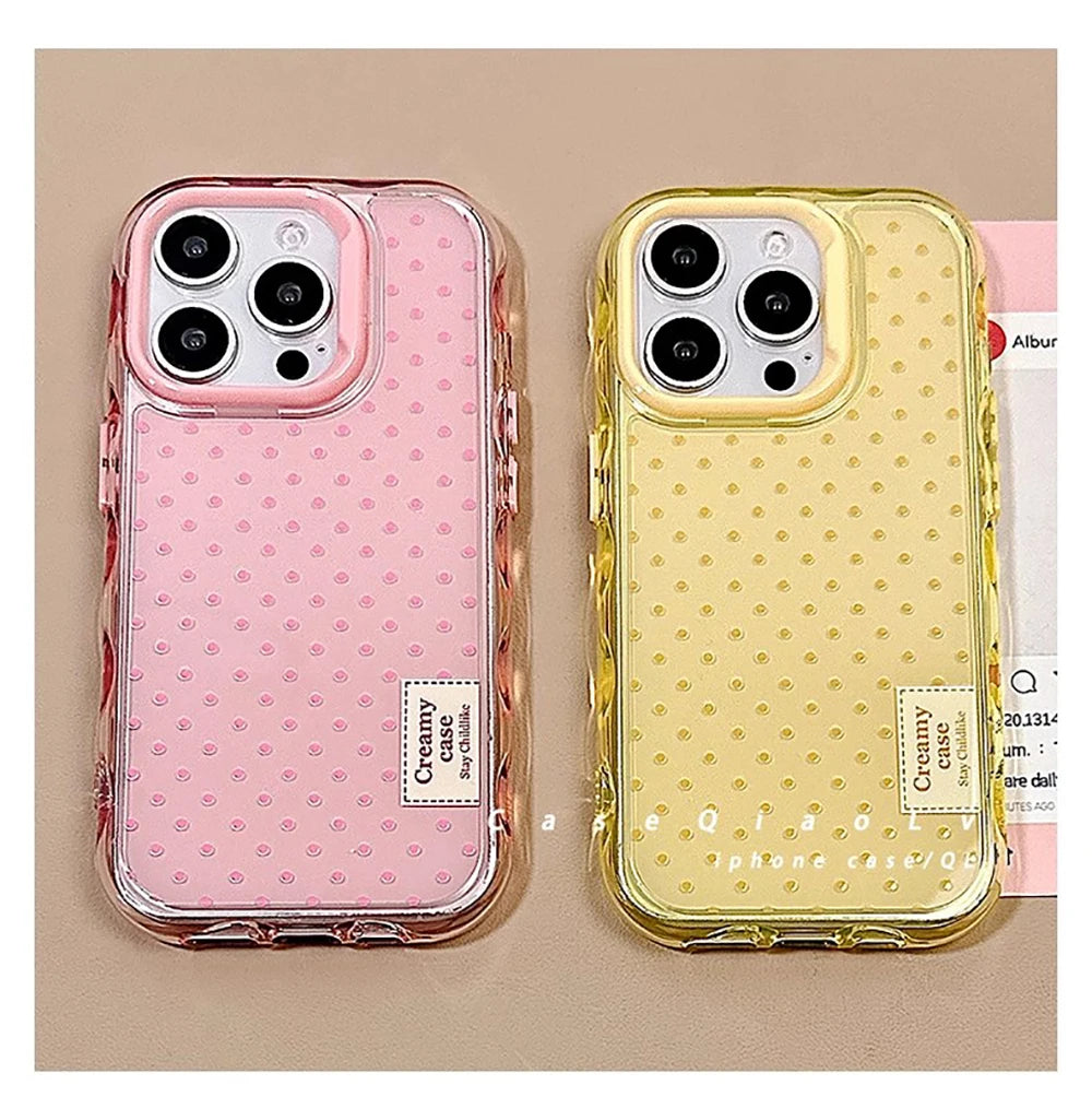 New Korean Cute Polka Dot Macron Color Phone Case