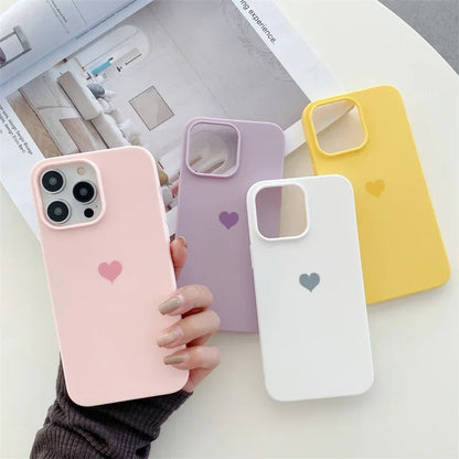 Candy Color Love Heart Phone Case