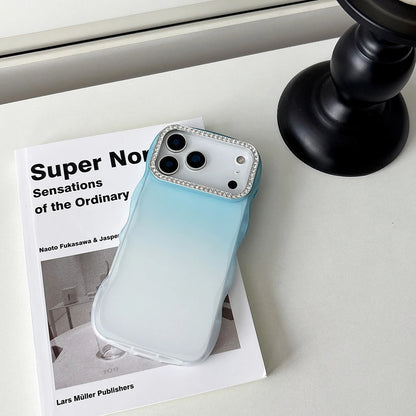 Simple Gradient Color Wave Edge Clear Phone Case