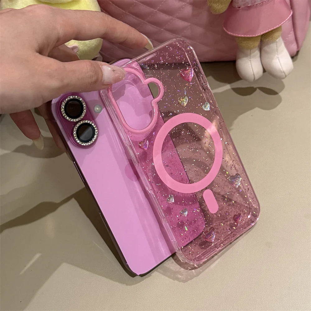 Glitter Love Heart Magsafe Case Phone