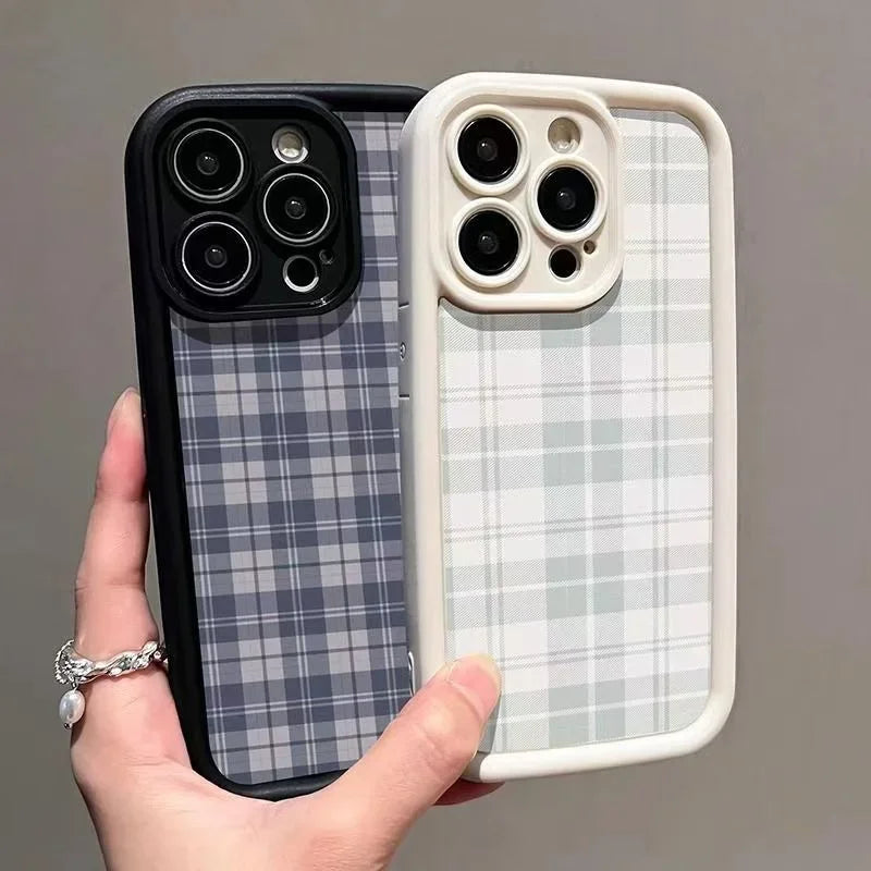 Retro Checkered Print Anti-fall Phone Case